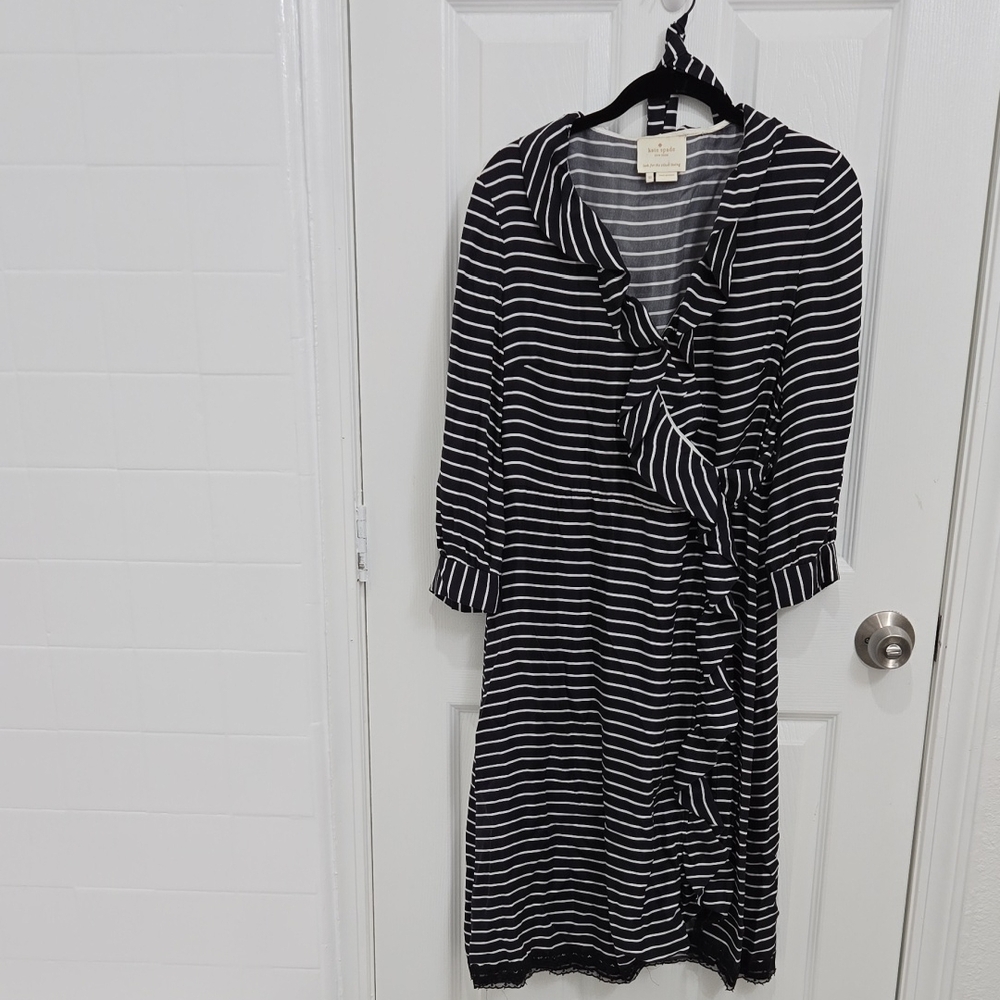 Kate Spade Black and White Striped Dress